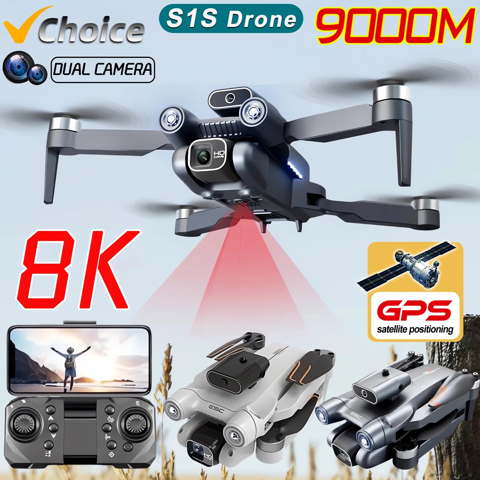Drone Rc S1S - S 1S Drone 5G Wifi 4K