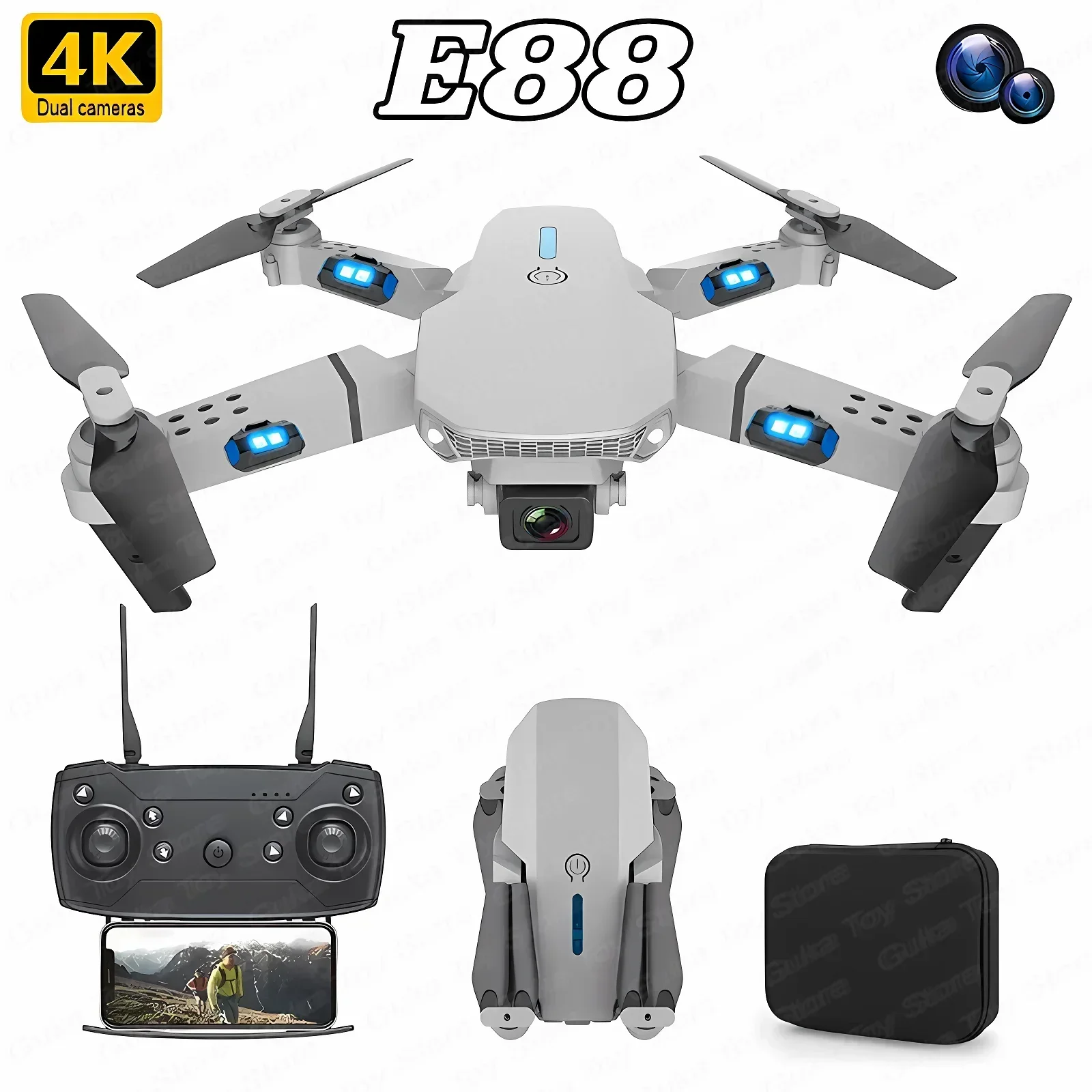 Drone E88Pro Rc 4K - E88 Pro WIFI FPV Drone Groothoek