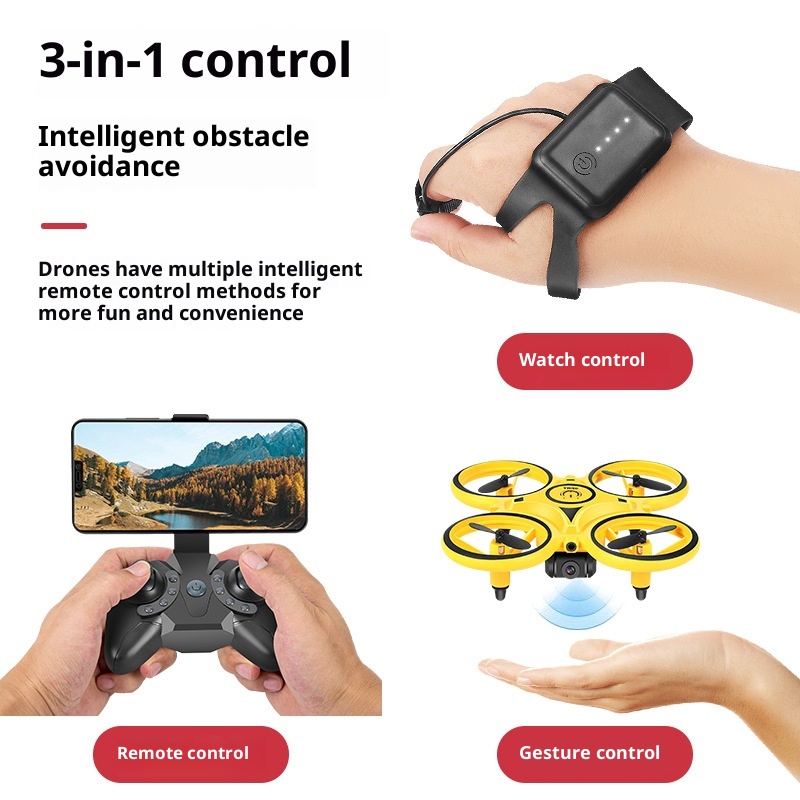 Drone Smart Rc - Elektrisch gebarencontrole dronspeelgoed met licht Slimme