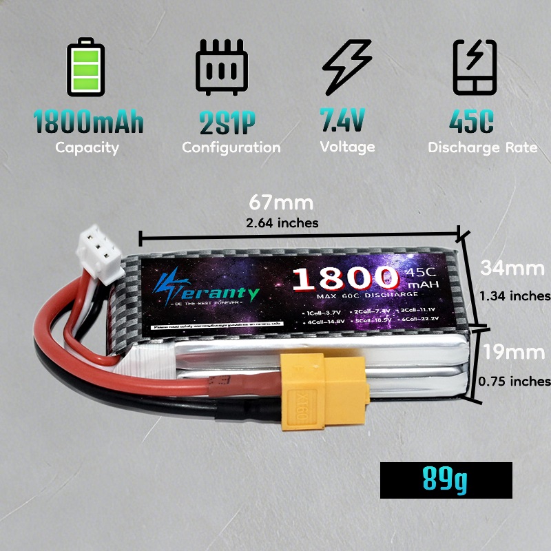 TERANTY 2S 3S 4S 1800mAh Lipo  - Drone Rc Truck recensie en prijs