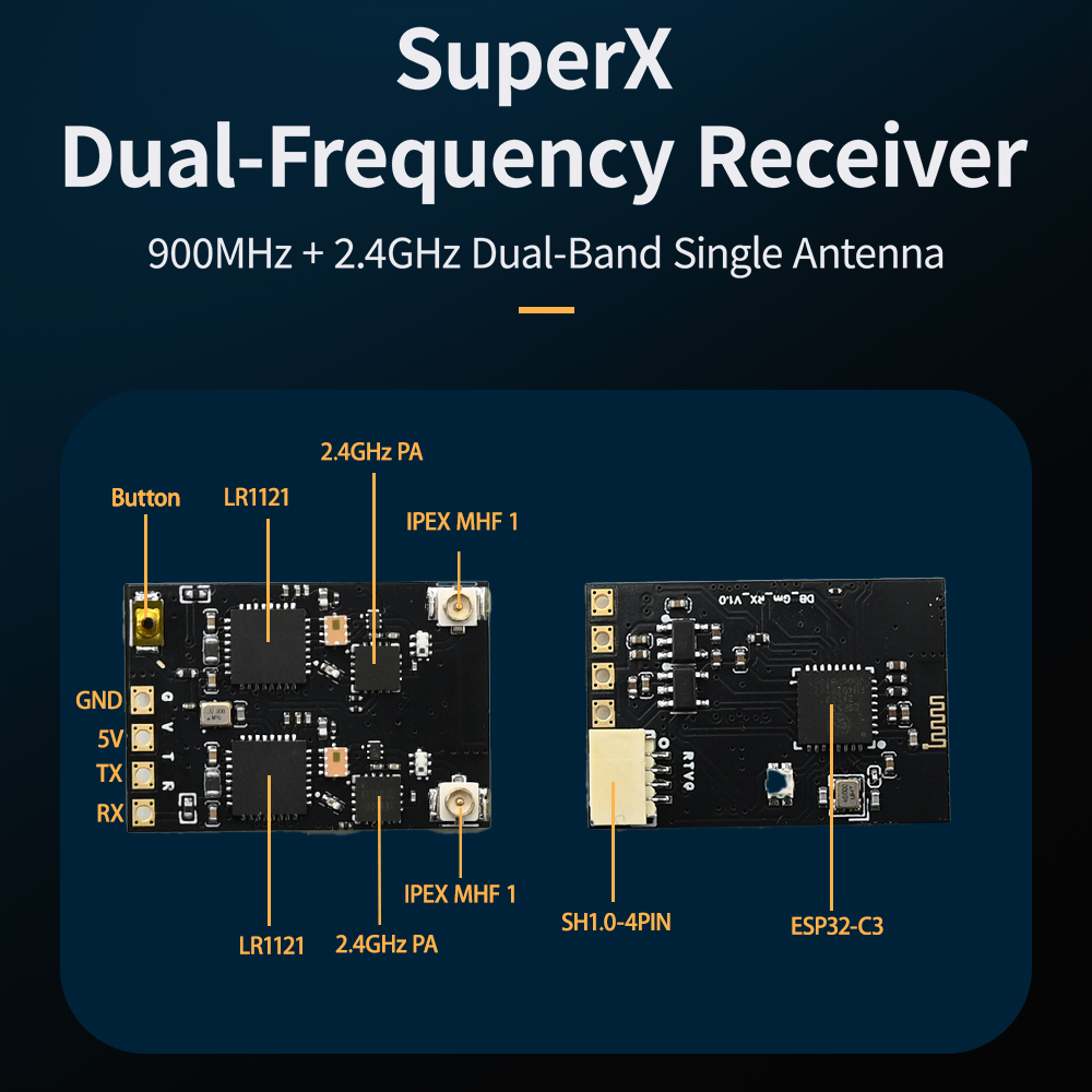 HPXGRC Super X Dual ELRS-ontva - Drone Rc Frequency recensie en prijs