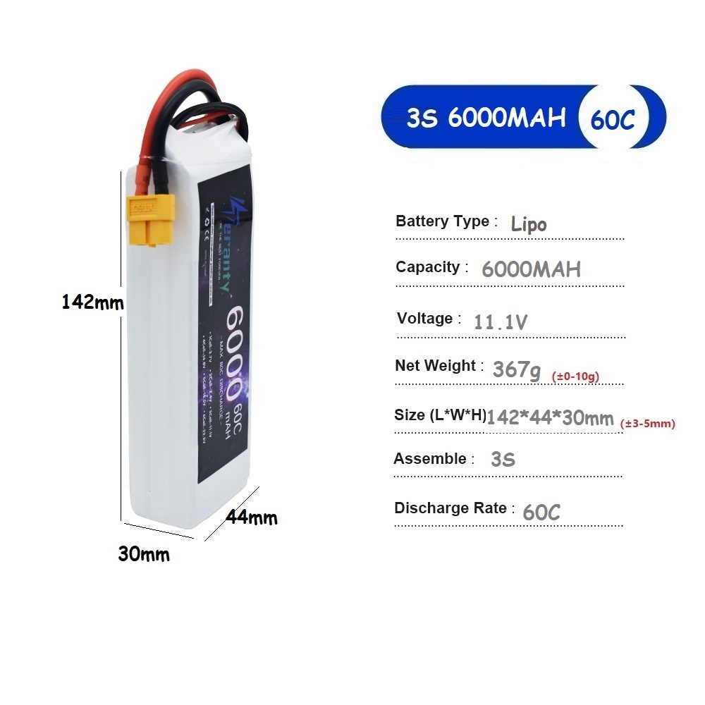 3S 11.1V 6000mAh 60C 6S 22.2V  - Drone Rc Truck recensie en prijs